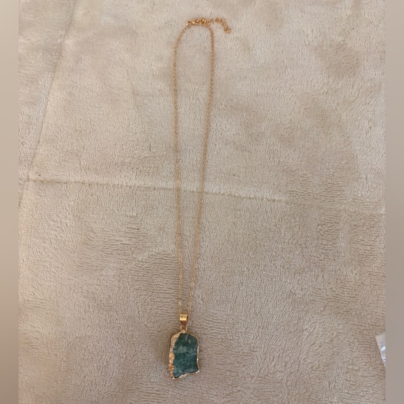 Green Aventurine Stone Necklace Stainless Steel Chain | Adjustable 16–18” | - Picture 3 of 3